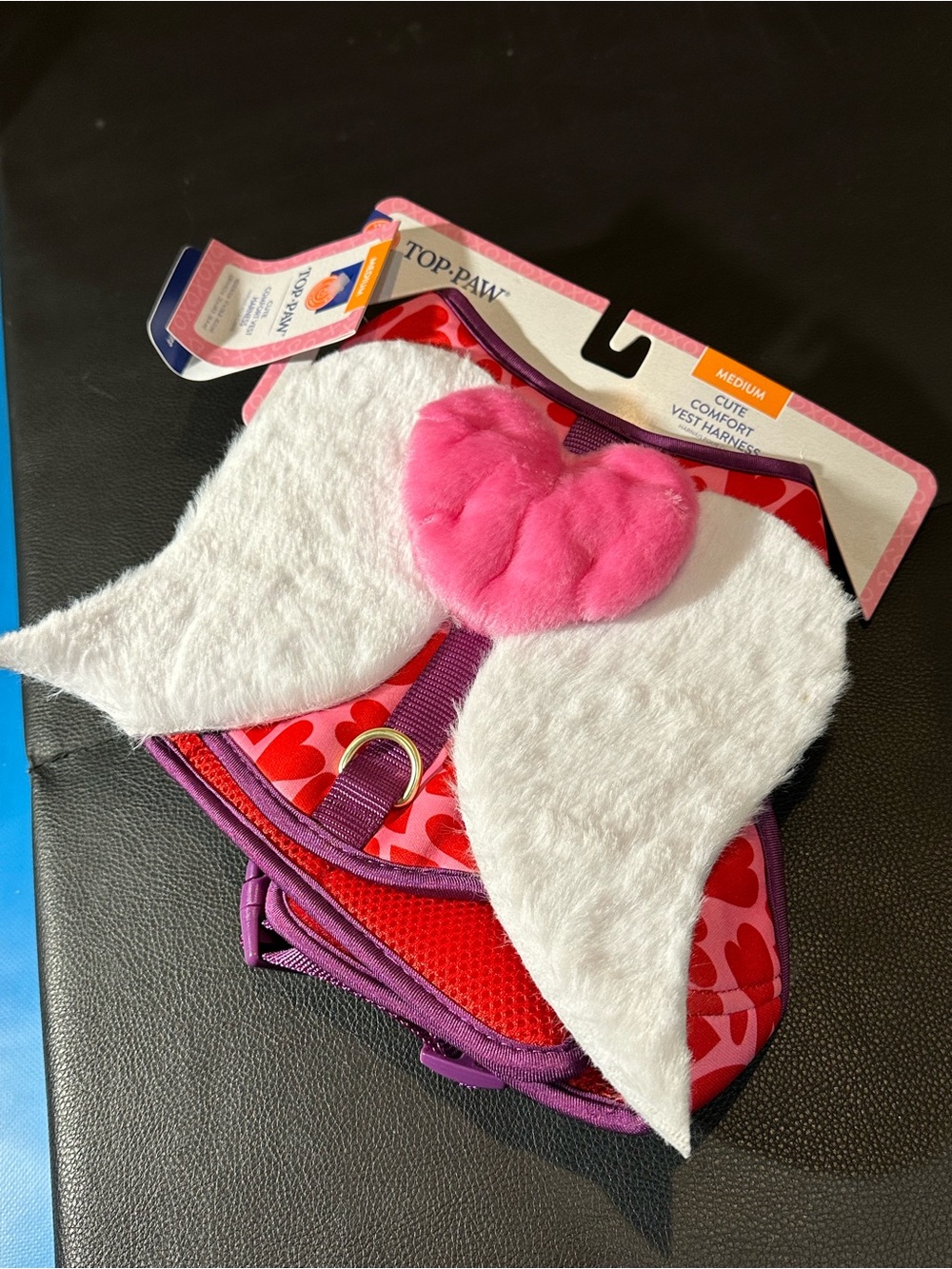 Top Paw dog angel costume Pink Heart Wing Harness - Pink & White
